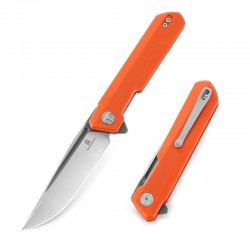 Couteau Bestech Bestechman Dundee Orange Lame Acier D2 Manche G10 IKBS Linerlock Clip BTKMK01H - Livraison Gratuite