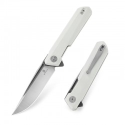 Couteau Bestech Bestechman Dundee White Lame Acier D2 Manche G10 IKBS Linerlock Clip BTKMK01G - Livraison Gratuite