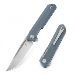 Couteau Bestech Bestechman Dundee Grey Lame Acier D2 Manche G10 IKBS Linerlock Clip BTKMK01C - Livraison Gratuite