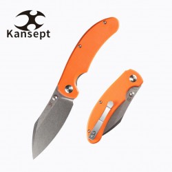 Couteau Kansept Nesstreet Orange Lame Acier CPM-S35Vn Manche G10 IKBS Linerlock Clip K1039A5 - Livraison Gratuite