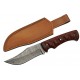 Couteau De Chasse Damas Magma Hunter Micarta Lame Acier Damas 256 Couches Etui Cuir DM1326 - Livraison Gratuite