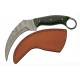 Couteau Damas Karambit Lame Acier 256 Couches Manche Micarta Etui Cuir DM1324 - Livraison Gratuite