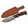 Couteau De Chasse Damas Magma Hunter Micarta Lame Acier Damas 256 Couches Etui Cuir DM1330 - Livraison Gratuite
