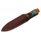 Couteau Damas Flint Lame Acier Damas 256 Couches Manche Os Etui Cuir DM1270 - Livraison Gratuite