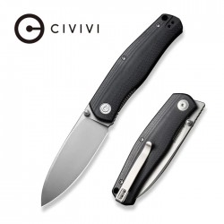 Couteau CIVIVI Sokoke Black Manche G10 14C28N Drop Point Blade IKBS Linerlock Clip CIVC220071 - Livraison Gratuite