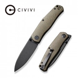 Couteau CIVIVI Sokoke Green Burlap Manche Micarta 14C28N Drop Point Blade IKBS Linerlock Clip CIVC220072 - Livraison Gratuite