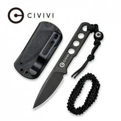 Couteau De Cou CIVIVI Circulus Black Lame Acier 10Cr15CoMoV Etui Kydex CIVC220122 - Livraison Gratuite