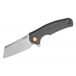 Couteau CJRB Crag Carbon Fiber Lame Acier D2 Manche Fibre de Carbone IKBS Linerlock Clip J1904CF - Livraison Gratuite