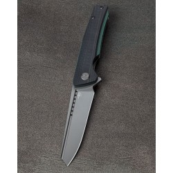 Couteau Bestech Slyther Black/Green Manche G-10 Lame Acier 14C28N IKBS Linerlock Clip BTKG51D - Livraison Gratuite