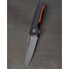 Couteau Bestech Slyther Black/Red Manche G-10 Lame Acier 14C28N IKBS Linerlock Clip BTKG51C - Livraison Gratuite