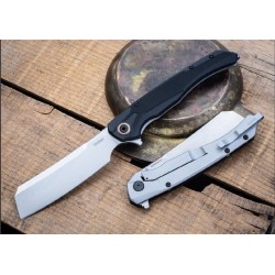 Couteau Kershaw Strata Cleaver Lame Acier D2 Manche G10/Acier KIVT Framelock Clip KS2078 - Livraison Gratuite