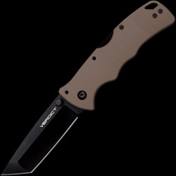 Couteau Cold Steel Verdict Tanto Lame Acier AUS-10A Manche G10 FDE Tri-Ad Lock Clip CSFLC3T10AFDE - Livraison Gratuite