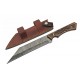 Couteau Celtic Sailor’s Seax Damas Lame 256 Couches Manche Bois Etui Cuir DM1300 - Livraison Gratuite