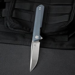 Couteau Bestech Bestechman Dundee Blue/Gray Lame Acier D2 Manche G10 IKBS Linerlock Clip BTKMK01F - Livraison Gratuite