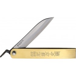 Couteau Higonokami Tateori Style Folder Lame Acier Blue Paper Manche Laiton Made In USA HIGO10TATEA - Livraison Gratuite