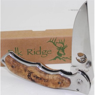 Couteau Elk Ridge Maple Framelock Lame Acier 440 Manche Bois ER519 - Livraison Gratuite