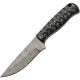 Couteau De Chasse Lame Damas 256 Couches Manche Bois Etui Cuir DM1360 - Livraison Gratuite