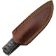 Couteau De Chasse Lame Damas 256 Couches Manche Bois Etui Cuir DM1360 - Livraison Gratuite