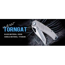 Couteau Kizer Torngat Titanium Lame Tanto Acier S35VN Manche Titane Framelock Clip KI3625A1 - Livraison Gratuite