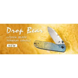 Couteau Kizer Drop Bear Lame Acier LC200N Manche Titane IKBS Clutch Lock Clip KI3619A3 - Livraison Gratuite