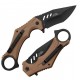 Lot de 3 Couteau Karambit Brown Lame Tanto Acier 3Cr13 Manche ABS Clip Tac Force TF1044BR - Livraison Gratuite