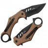 Lot de 3 Couteau Karambit Brown Lame Tanto Acier 3Cr13 Manche ABS Clip Tac Force TF1044BR - Livraison Gratuite