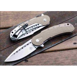 Couteau Begg Knives Bodega Tan Lame Acier D2 Manche G10/Stainless IKBS Framelock Clip BG011 - Livraison Gratuite