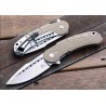 Couteau Begg Knives Bodega Tan Lame Acier D2 Manche G10/Stainless IKBS Framelock Clip BG011 - Livraison Gratuite