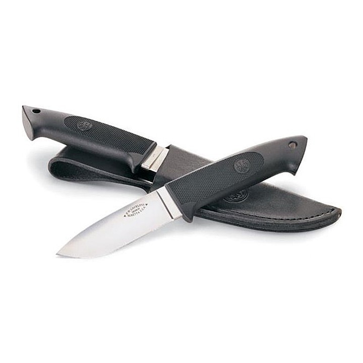 Couteau de Chasse Beretta Loveless Lame Acier AUS-6 Manche Zytel Etui Cuir Made In USA BE79178 - Livraison Gratuite