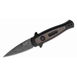 Couteau Automatique Kershaw Launch 12 Lame Acier Damas Manche Alu/FC Made USA KS7125DAM - Livraison Gratuite