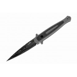 Couteau Automatique Kershaw Launch 8 Lame Acier Damas Manche Aluminium/Fibre Carbone Made USA KS7150DAM - Livraison Gratuite