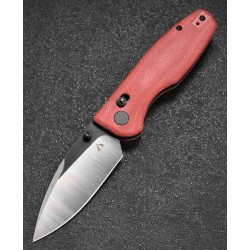 Couteau CMB Made Knives Predator Red Micarta Lame Acier 14C28N 2 Tons IKBS Axis Lock Clip CMB08RS - Livraison Gratuite