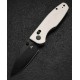 Couteau CMB Made Knives Predator White Micarta Lame Acier 14C28N Blackwash IKBS Axis Lock Clip CMB08WB - Livraison Gratuite