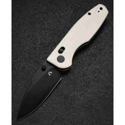 Couteau CMB Made Knives Predator White Micarta Lame Acier 14C28N Blackwash IKBS Axis Lock Clip CMB08WB - Livraison Gratuite