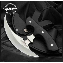 Couteau United Cutlery Gil Hibben Thor's Sickle Ulu Lame Acier 5Cr15MoV Manche Bois Etui Cuir GH5113 - Livraison Gratuite