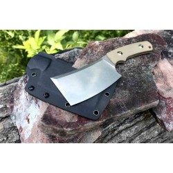 Couteau Beyond EDC Kleever Lame Acier VG-10 Cleaver Manche Tan G10 Etui Kydex BEDC2101BR - Livraison Gratuite