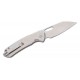 Couteau CJRB Pyrite Wharncliffe Lame Acier AR-RPM9 Satin Manche Acier Button Lock IKBS Clip J1925AST - Livraison Gratuite