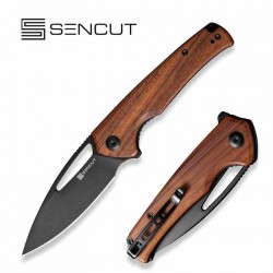 Couteau Sencut Mims Guibourtia Manche Bois Lame Acier 9Cr18MoV IKBS Linerlock Clip S210134 - Livraison Gratuite