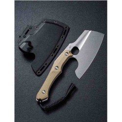 Couteau Civivi Aratra Tan Lame Cleaver Acier D2 Manche G10 Etui Kydex CIVC210413 - Livraison Gratuite