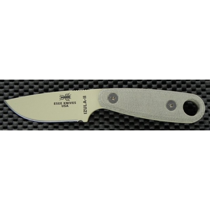 Couteau de Survie Izula II DT Version Desert Tan Carbone 1095 Manche Micarta ESEE Made In USA ESIZ2DT - Livraison Gratuite