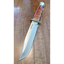 Couteau de Chasse Survie Elk Ridge Outskirt Lame Acier 8Cr13MoV Manche & Etui Cuir ER20032LBR - Livraison Gratuite