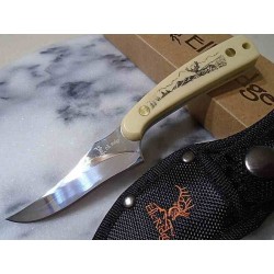 Lot de 2 Couteau Elk Ridge Skinner Lame Acier 3Cr13 Manche Avec Décor Etui Nylon ER299IV - Livraison Gratuite