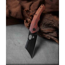 Couteau Bestech Skirmish Ironwood Manche Bois Lame Cleaver Acier 154CM IKBS Linerlock Clip BTKL06D - Livraison Gratuite