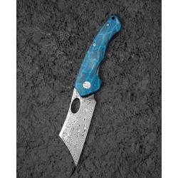 Couteau Bestech Skirmish Black/Blue Damas Lame Cleaver Manche G10 IKBS Linerlock Clip BTKL07B - Livraison Gratuite