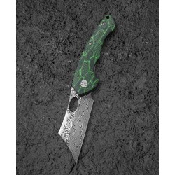 Couteau Bestech Skirmish Black/Green Damas Lame Cleaver Manche G10 IKBS Linerlock Clip BTKL07C - Livraison Gratuite