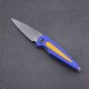 Couteau Shieldon Colibri Blue/Yellow Manche G10 Lame Acier 154CM IKBS Linerlock Clip SHIMT01A - Livraison Gratuite