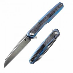 Couteau Kansept Arcus Blue Manche Titane/Micarta Lame Acier CPM-S35VN IKBS Framelock Clip K1046A3 - Livraison Gratuite