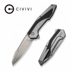 Couteau Civivi Hypersonic Black Lame Tanto Reverse Acier 14C28N Manche Acier/G10 IKBS Clip CIVC220112 - Livraison Gratuite