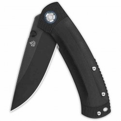 Couteau QSP Knife Copperhead Black Manche G10 Lame Acier 14C28N blackwash IKBS Linerlock Clip QS109A2 - Livraison Gratuite 