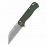 Couteau QSP Swordfish Green Lame Wharncliffe Acier 14C28N Manche Micarta IKBS Button Lock Clip QS149B1 - Livraison Gratuite